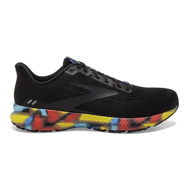 Brooks LAUNCH 8 Light Cushion Road Running Shoes Womens Sale - Black/Red/Blue (NEF489067)